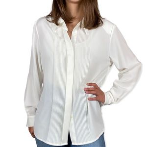 Liz Baker white button down blouse